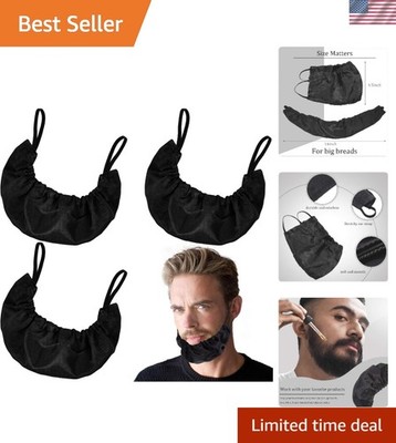Men's Beard Bonnet Caps - 3 Pieces Adjustable Covers for Comfort & Hygiene