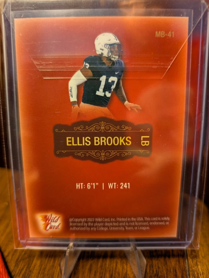 🔥 Ellis Brooks CHASE RED SP 2022 Wild Card MATTE RC *Penn State *GB Packers LB - Image 2 of 2