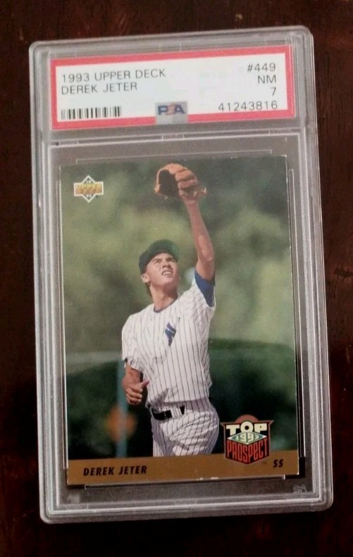 1993 UpperDeck Baseball Card #449 DEREK JETER RC PSA 7!!!