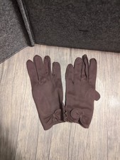 Vintage Lawnelle Brown Double Woven Nylon Gloves Sewn In The Philippines