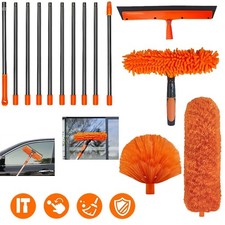 Teleskop Fensterputzer Set 4,3m 4in1 Fensterwischer Abzieher mit Teleskopstange