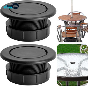 2.50 inch patio table umbrella insert Hole Ring Plug Cap Set for 2.3" to 2.5" Large Table Holes, Parasol Table Hole Cover Perfect for Outdoor Patio Cast Aluminum Metal Slat Dining Tables and 2 inch ring diameter as standard size fits most umbrella hole tables Patio Table Umbrella Inserts |
