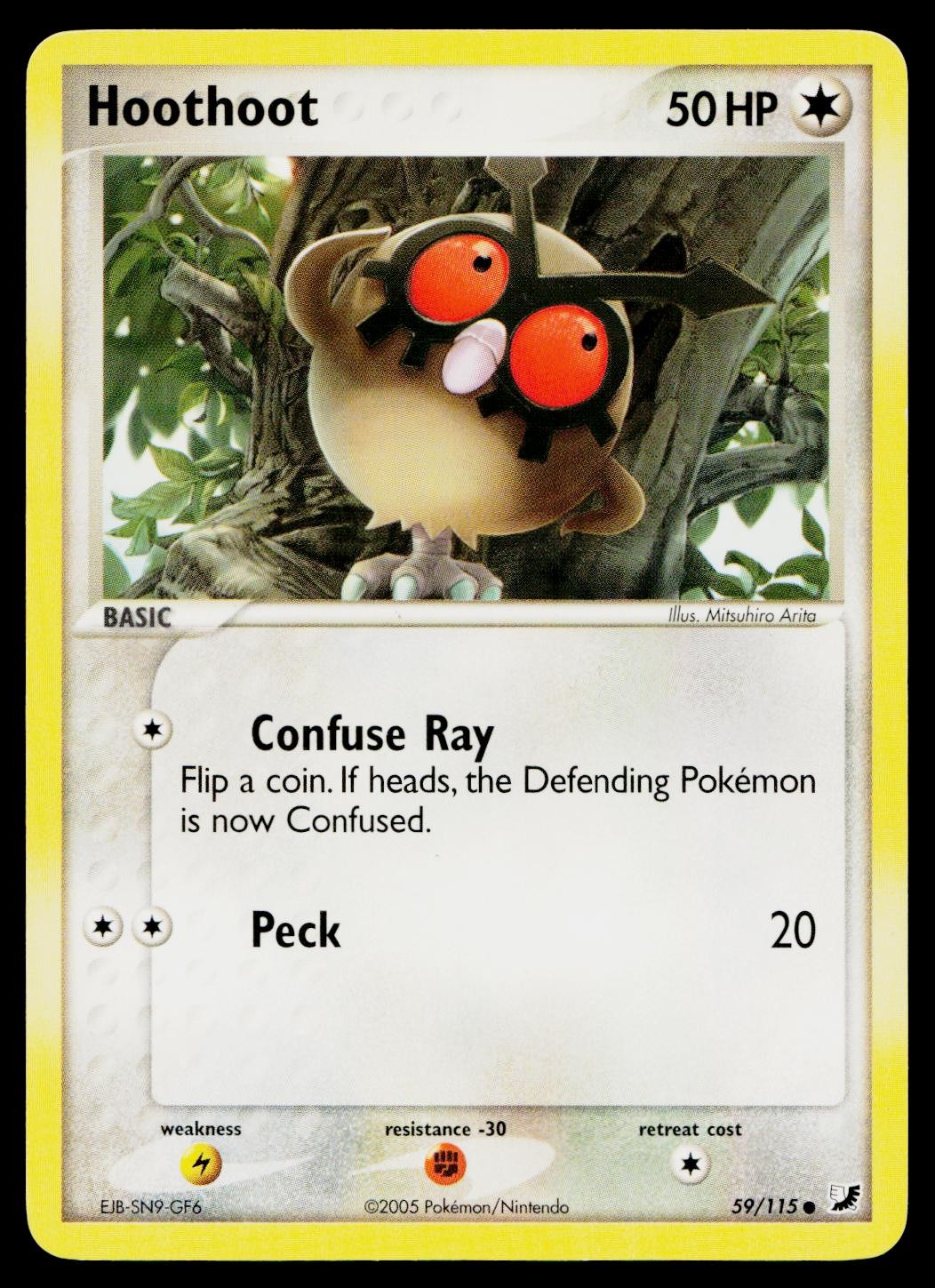 Hoothoot 59/115 Common Unseen Forces Pokemon Heavily Played