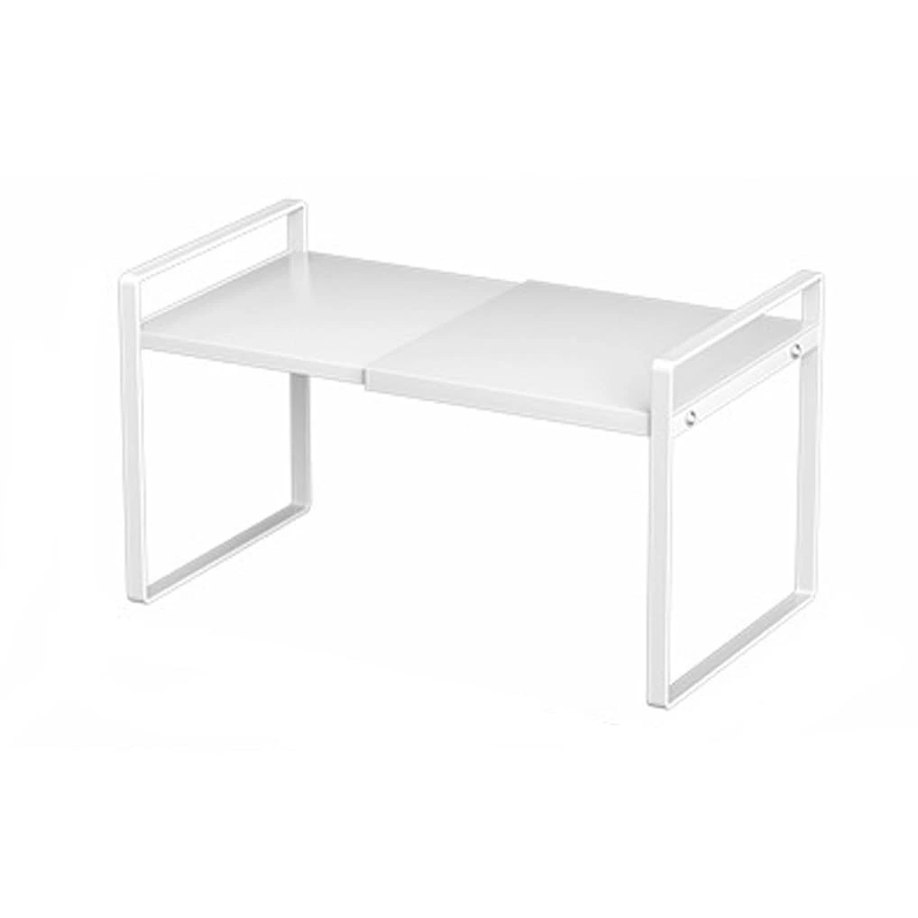 Expandable Cabinet Shelf Organizer Adjustable Storage Rack Stackable Metal Ho...