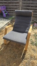 1 xLight Wood Rocking Chair with Grey Solid Upholstered Seat and Backrest