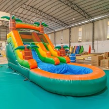 21FT Commercial Tropical Inflatable Bounce House Water Slide w/ Pool  Blower