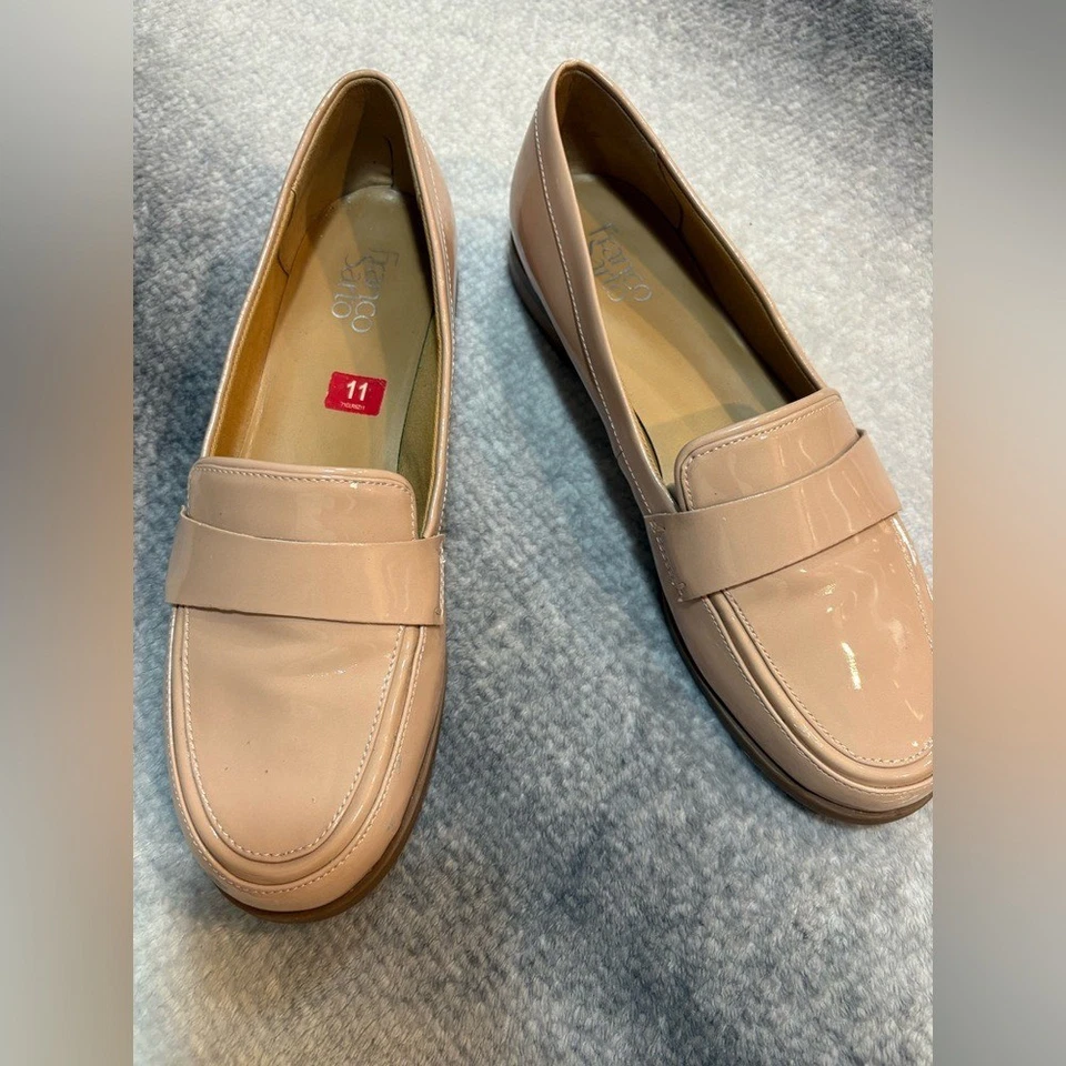 Franco Sarto Women's Valera Elegant Nude Patent Leather Loafers Shoes Slip-on 11 - image 3 of 4
