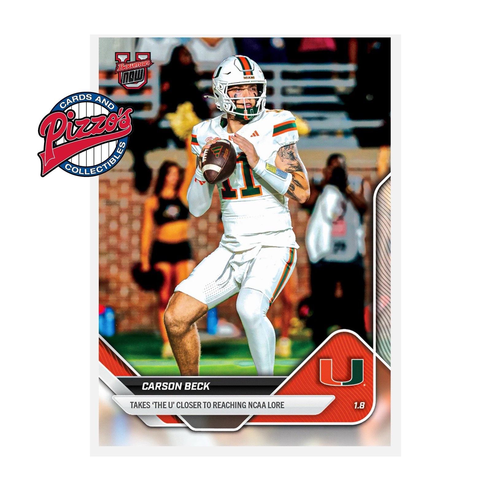 Carson Beck Miami 2025-26 Bowman U NOW Football Card 65 In Hand