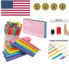 47 pcs 7'' Hair Curlers Rollers Flexi Rods Flexible Curling Rods Set No Heat ...