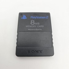Official Sony PlayStation 2 PS2 8MB Magic Gate Memory Card Black Tested, Works 