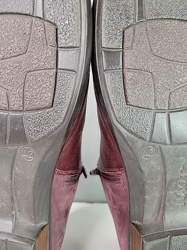 Naot Helm Bourdeaux Burgunderrot Leder Seitenreißverschluss Stiefelette Damengröße 11-11,5 - Bild 14 von 14