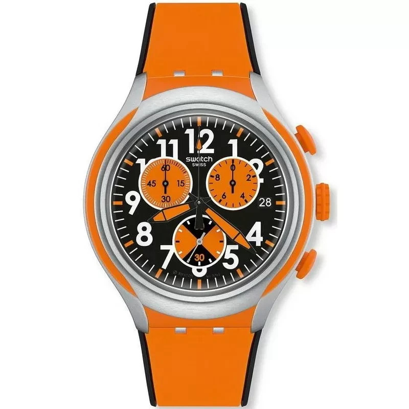 Men's Swatch Watch Irony Xlite Feel Strong Chronograph orange | eBay