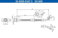 ATE Bremsschlauch 24.5265-0347.3 FüR Toyota Avensis Auris VVT ZRT270_ ZRT270R