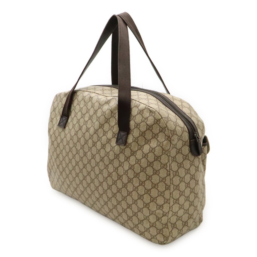 GUCCI GG Supreme Boston Bag Travel Tote Khaki Beige Leather Used thumbnail 2