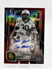Bryson Washington 1st Bowman Chrome True Red Auto 1/5 Go Bears Inscription