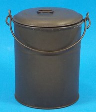 Vintage Cylindrical Tin Pail With Lid & Bale Handle Berries, Storage, Snacks