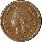 1870 Indian Cent Choice VF Superb Eye Appeal Nice Strike