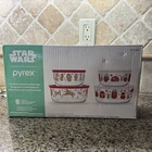 NEW! Star Wars Pyrex a 8 Piece Storage Bowl Christmas Set C3PO Vader Chewbacca