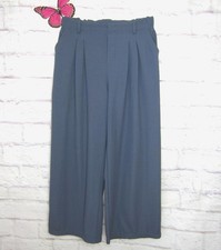 Halara Flex High Waisted Side Pocket Wide Leg Waffle Work Pants Size L Reg Blue
