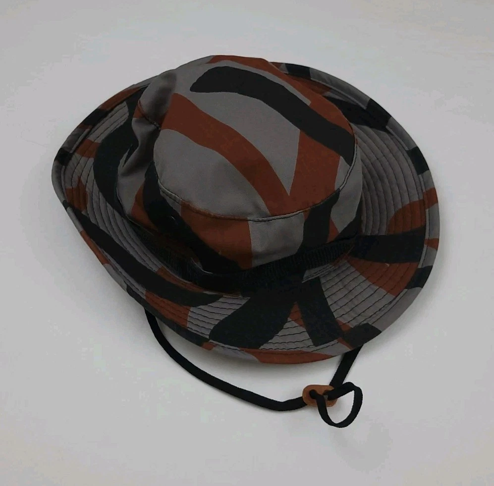 Vintage 80s Tribal Camouflage Bucket Hat Army USA Rare HTF Camo Outdoors Tech