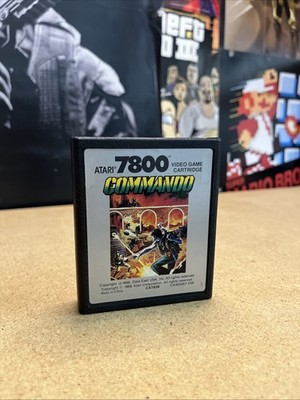 Commando for Atari 7800 Video Game Cartridge Tested Clean & Working! (CX7838)!