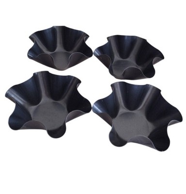 Tortilla Shell Maker Non Stick Fluted  Steel Taco Salad Bowl Pan Set of 4