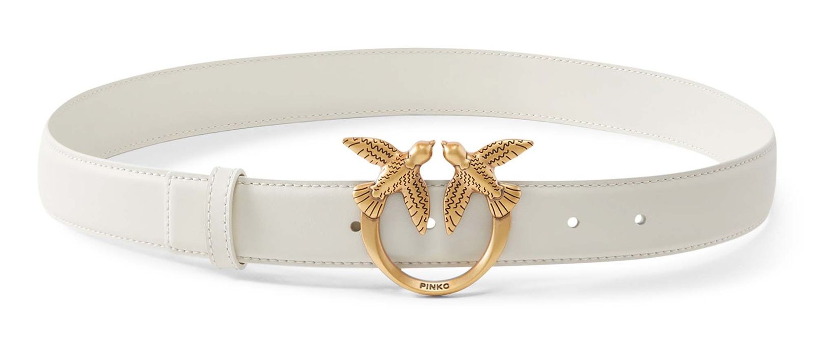 PINKO belt Love Berry H3 Belt W90 White - Antique Gold