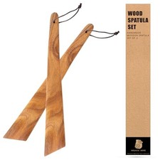 12  Acacia Wooden Spatula 2pcs , Wooden Cooking Utensils Set, for Flipping,