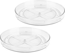 Clear Lazy Susan Organizer Pack of 2 9 Inch Turntable for Kitchen, Pantry, Fri
