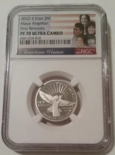2022 S Clad Maya Angelou Quarter Proof PF70 UC NGC First Releases Flag Label