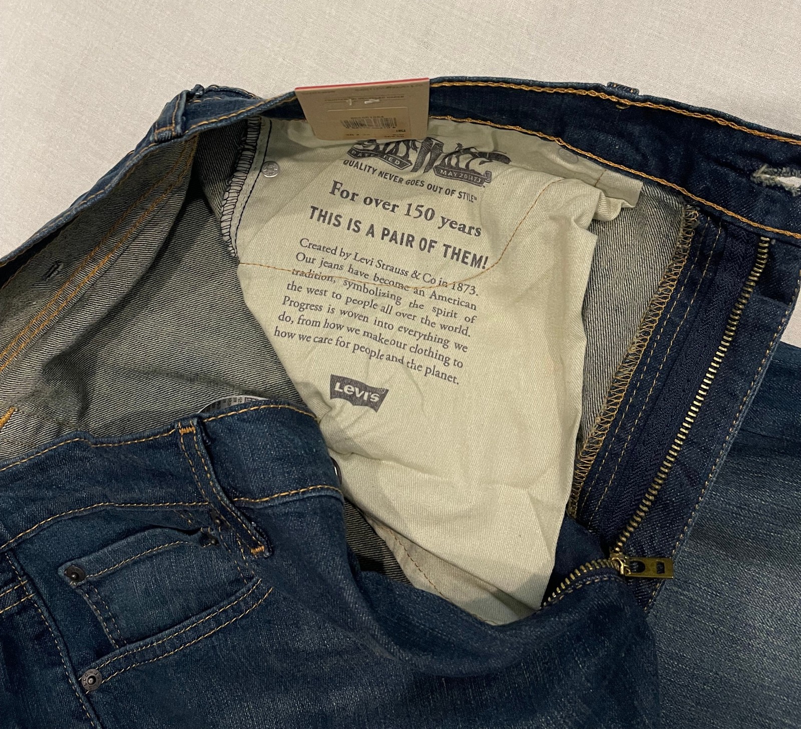 Levis 505 Mens Regular Fit Stretch Jeans 38X34 Blue #1064 thumbnail 8