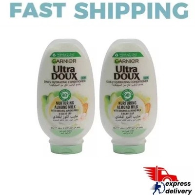 2X Garnier Ultra Doux Daily Hydrating Conditioner & Nurturing Almond Milk 360ml
