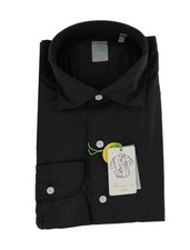 450 Finamore Napoli Black Cotton Shirt - Extra Slim - FN1022511