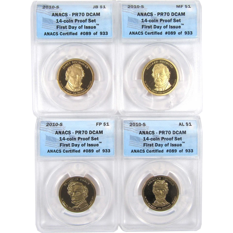 2010 S U.S. Mint 14 Coin Clad Proof Set PR 70 DCAM ANACS SKU:CPC9669 - Image 4 of 4