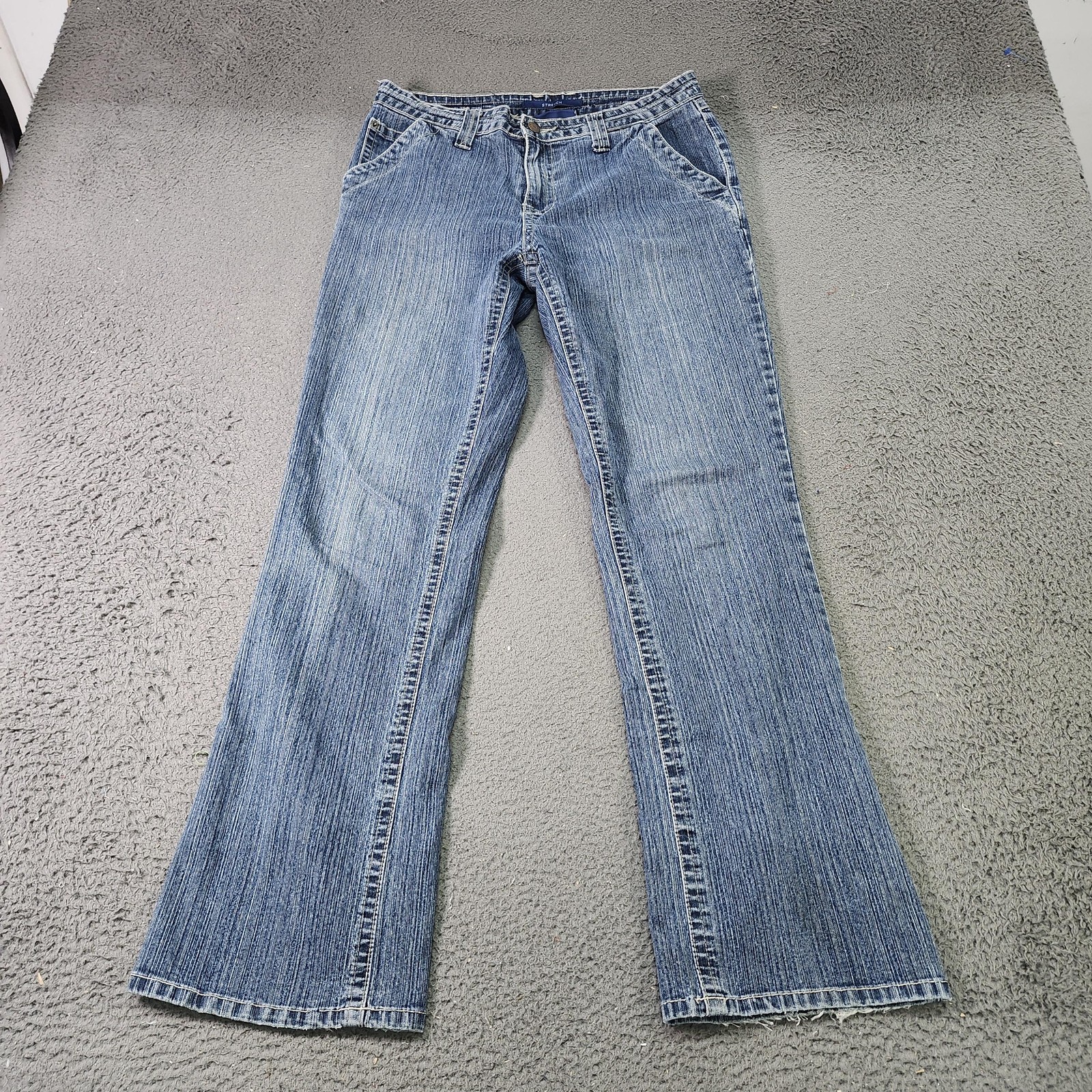 Bill Blass Jeans Womens 6 Blue Medium Wash Bootcut Stretch Button Flap Pockets