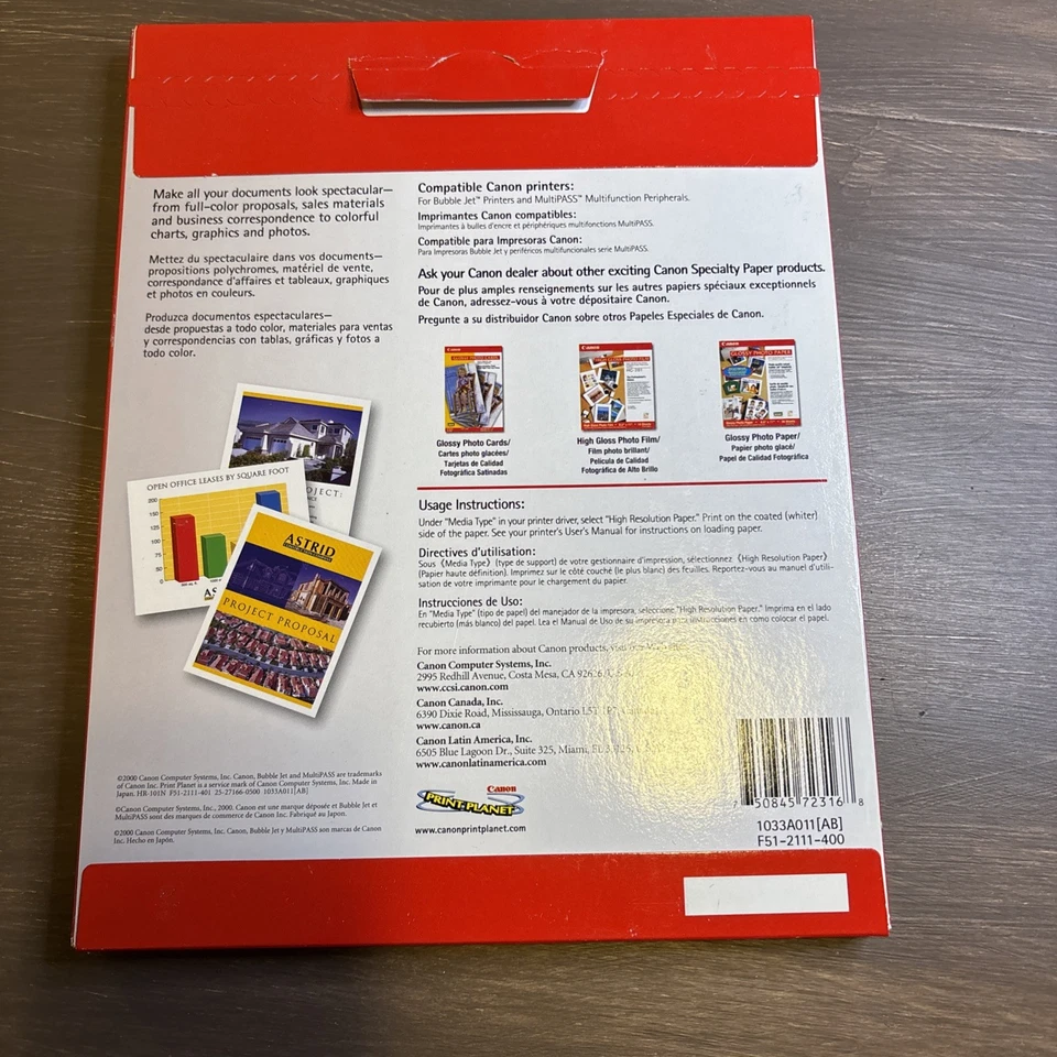 New Canon HR-101 High Resolution Paper, 8-1/2 x 11, White, 100 Sheets - Image 3 of 4