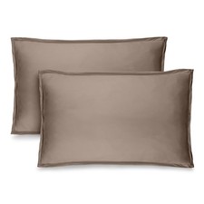 Bare Home Standard Pillow Sham Covers Set of 2 Taupe Ultra-Soft Microfiber
