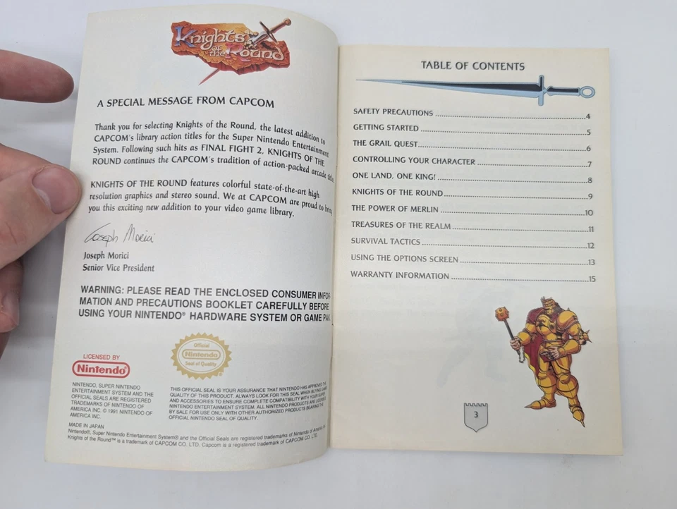 Knights of the Round Authentic Super Nintendo (SNES 1994) Manual Only* VG+! - Image 3 of 4