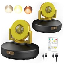Wireless LED Indoor Spotlight, Rechargeable Uplights Battery 3CCT Black Gold