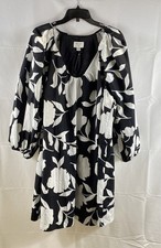 Kate Spade for Target Women's Dress Black White Floral Balloon Sleeve XXL