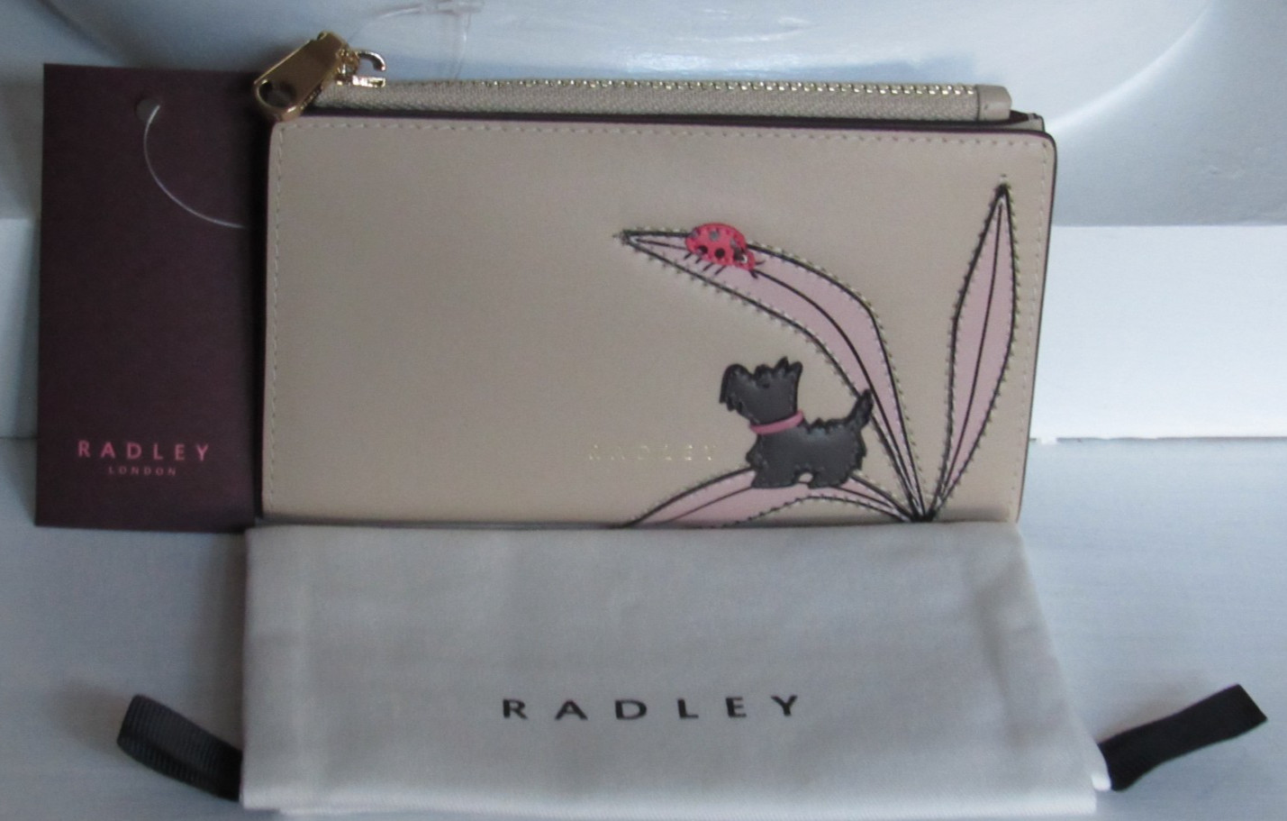 Radley London THE TALES OF SPRING  Medium Leather Top Zip Wallet Purse NWT $108
