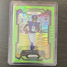 Panini 2023 Prizm Neon Green Pulsar Rookie Jordan Addison Vikings #368