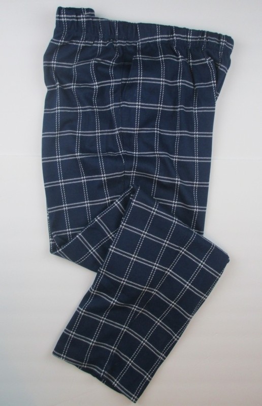 ~LANDS END Deep Sea Windowpane Sport Knit Cotton Pants Womens L 14-16 *GC*