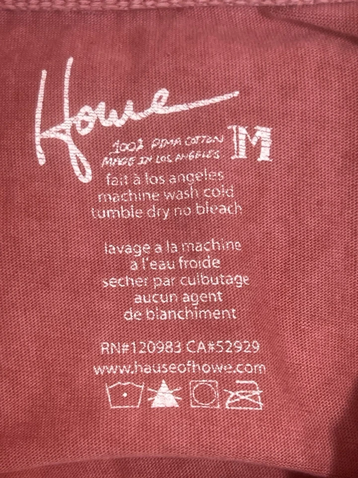 Howe Polo Shirt Men Medium Faded Red 1/4 Button Short Sleeve Collared Pullover - Image 3 of 4