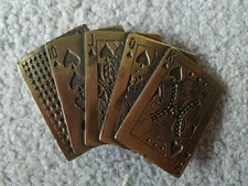 Vintage 1979 Great American Buckle Co. Royal Flush - Ace in the Hole Belt Buckle