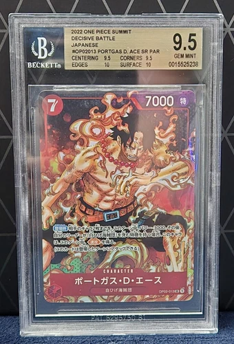 BGS 9.5 - Portgas D. Ace (Parallel) OP02-013 - One Piece Japanese