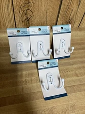 4 Pack Simple Styling Towel Hooks Bathroom Coat Hook Robe Hook White Brand New