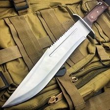 16" Full Tang TACTICAL Hunting Rambo Fixed Blade Camping Bowie Knife w Sheath