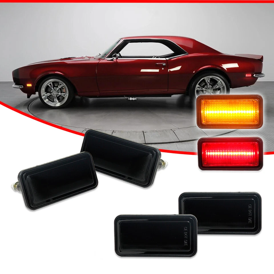 Kit de luz indicadora lateral LED dianteira traseira fumê Chevrolet El Camino 1968-1969 - Imagem 2 de 4