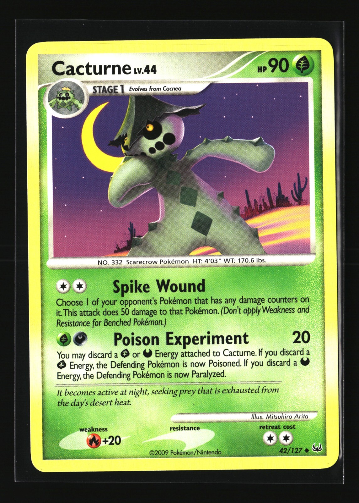 Pokemon CACTURNE 42/127 Uncommon (2009 Platinum) NM/Near Mint